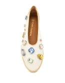 crystal embellished flat shoes