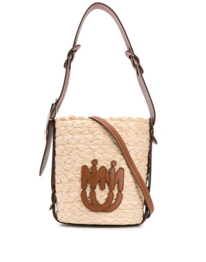 logo patch bucket bag