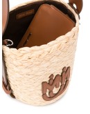 logo patch bucket bag