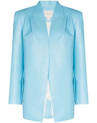 faux leather blazer