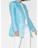 faux leather blazer