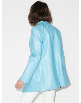 faux leather blazer