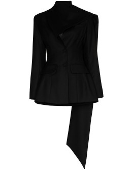 scarf-detail blazer