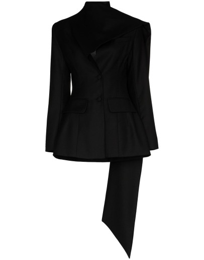 scarf-detail blazer