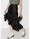 asymmetric silk skirt