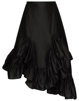 asymmetric silk skirt