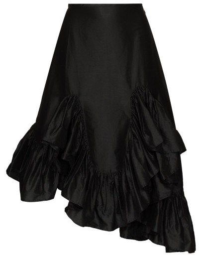 asymmetric silk skirt