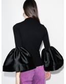 puff-sleeve long-sleeve top