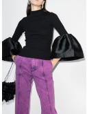 puff-sleeve long-sleeve top