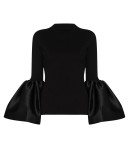 puff-sleeve long-sleeve top