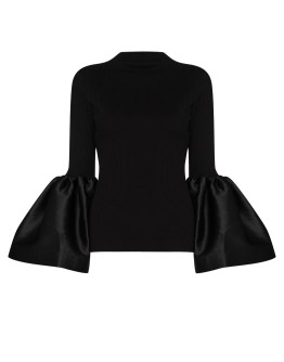 puff-sleeve long-sleeve top