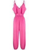 ruffled silk jumpsuit