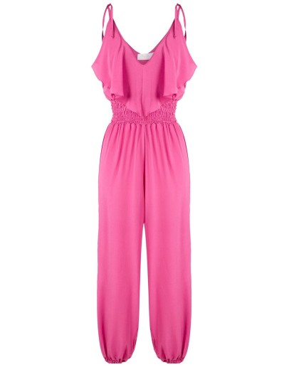 ruffled silk jumpsuit