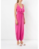 ruffled silk jumpsuit