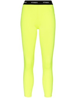 fluorescent logo waistband leggings