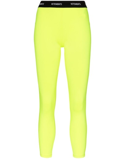 fluorescent logo waistband leggings