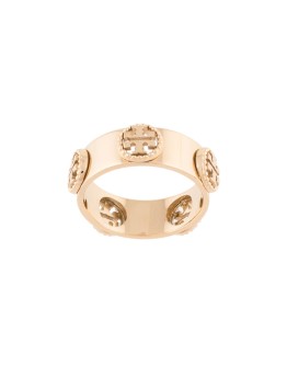 Milgrain logo-plaque ring