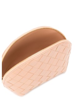 Intrecciato weave make-up bag