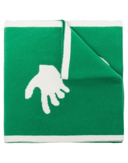 intarsia-knit logo-detail scarf
