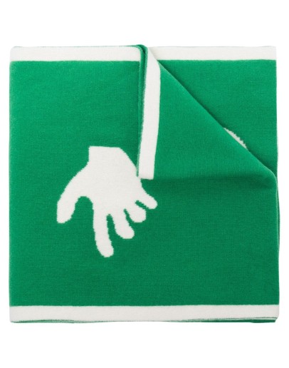 intarsia-knit logo-detail scarf
