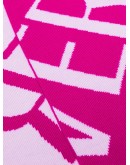 intarsia-knit lettered-logo scarf