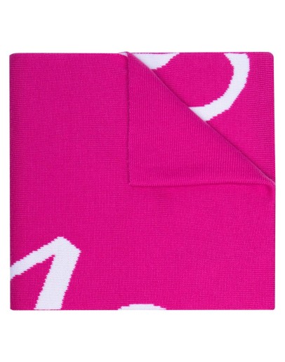intarsia-knit lettered-logo scarf
