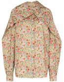 scarf-neck floral-print blouse