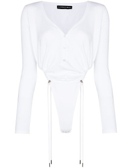 V-neck toggle-tie bodysuit