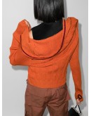 necklace detail ribbed wool cardigan