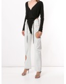 V-neck toggle-tie bodysuit