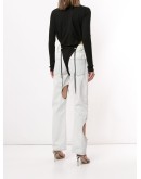 V-neck toggle-tie bodysuit