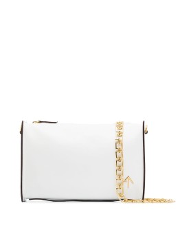 chain-trim leather cross-body bag