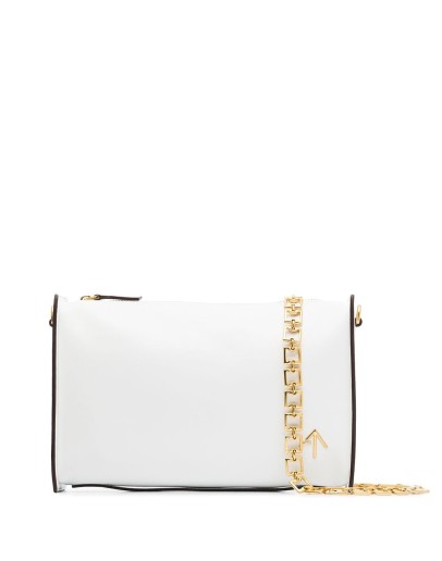 chain-trim leather cross-body bag
