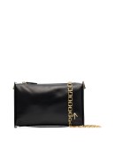 chain-trim leather crossbody bag