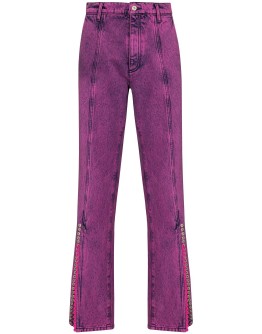split-cuff acid-effect jeans