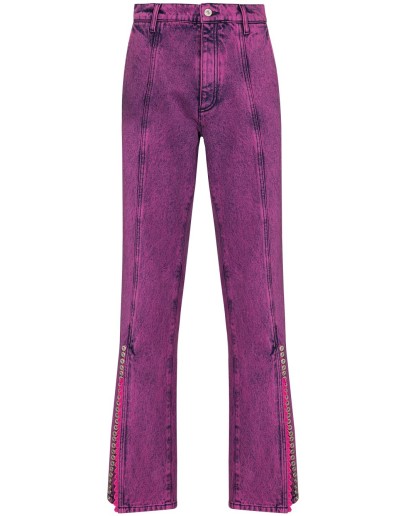 split-cuff acid-effect jeans