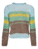 stripe-pattern ribbed-knit jumper