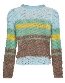 stripe-pattern ribbed-knit jumper