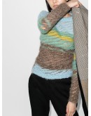 stripe-pattern ribbed-knit jumper