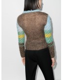 stripe-pattern ribbed-knit jumper