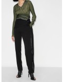 cropped striped wrap top