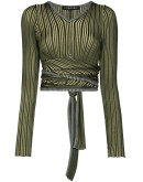 cropped striped wrap top