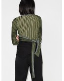 cropped striped wrap top