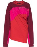 twisted-front colour-block jumper