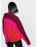 twisted-front colour-block jumper