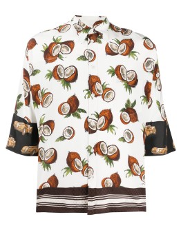 coconut print silk shirt