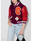 logo appliqué cropped varsity jacket