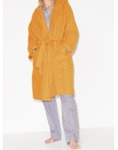 hooded organic cotton dressing gown