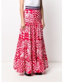 tiered geometric print skirt