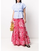 tiered geometric print skirt